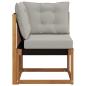 Preview: Outdoor Ecksofa Massivholz Akazie und Textilene Stoff Natur