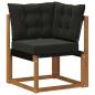 Preview: Outdoor Ecksofa Massivholz Akazie und Textilene Stoff Natur