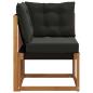 Preview: Outdoor Ecksofa Massivholz Akazie und Textilene Stoff Natur
