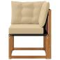 Preview: Outdoor Ecksofa Massivholz Akazie und Textilene Stoff Natur