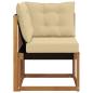 Preview: Outdoor Ecksofa Massivholz Akazie und Textilene Stoff Natur
