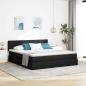 Preview: ARDEBO.de - LED-Speicherbett mit Matratze Schwarz 160 x 200 cm Stoff