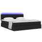 Preview: LED-Speicherbett mit Matratze Schwarz 160 x 200 cm Stoff
