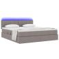 Preview: LED-Speicherbett mit Matratze Taupe 160 x 200 cm Stoff