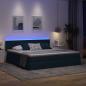Preview: LED-Speicherbett mit Matratze Blau 200 x 200 cm Stoff