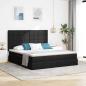 Preview: ARDEBO.de - LED-Speicherbett mit Matratze Schwarz 160 x 200 cm Stoff