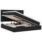 Preview: LED-Speicherbett mit Matratze Schwarz 160 x 200 cm Stoff