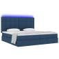 Preview: LED-Speicherbett mit Matratze Blau 200 x 200 cm Stoff