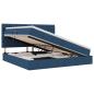 Preview: LED-Speicherbett mit Matratze Blau 200 x 200 cm Stoff