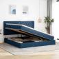 Preview: LED-Speicherbett mit Matratze Blau 200 x 200 cm Stoff