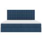Preview: LED-Speicherbett mit Matratze Blau 200 x 200 cm Stoff