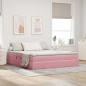 Preview: ARDEBO.de - Aufbewahrungsbett mit Matratze Rosa 160 x 200 cm Samt