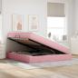 Preview: Aufbewahrungsbett mit Matratze Rosa 160 x 200 cm Samt