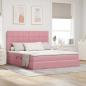 Preview: ARDEBO.de - Aufbewahrungsbett mit Matratze Rosa 160 x 200 cm Samt