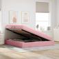 Preview: Aufbewahrungsbett mit Matratze Rosa 160 x 200 cm Samt