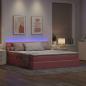 Preview: LED-Speicherbett mit Matratze Rosa 160 x 200 cm Samt