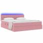 Preview: LED-Speicherbett mit Matratze Rosa 160 x 200 cm Samt