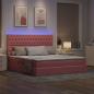 Preview: LED-Speicherbett mit Matratze Rosa 160 x 200 cm Samt