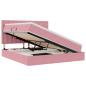 Preview: LED-Speicherbett mit Matratze Rosa 160 x 200 cm Samt