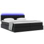 Preview: Bett mit Stauraum und LED Schwarz 180 x 200 cm Kunstleder