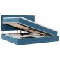 Preview: LED-Speicherbett mit Matratze Dunkelblau 200 x 200 cm Samt
