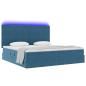 Preview: LED-Speicherbett mit Matratze Dunkelblau 200 x 200 cm Samt