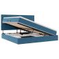 Preview: ARDEBO.de - LED-Speicherbett mit Matratze Dunkelblau 200 x 200 cm Samt