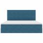 Preview: LED-Speicherbett mit Matratze Dunkelblau 200 x 200 cm Samt