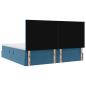 Preview: LED-Speicherbett mit Matratze Dunkelblau 200 x 200 cm Samt