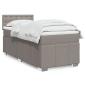 Preview: ARDEBO.de - Boxspringbett mit Matratze Taupe 100x200 cm Stoff