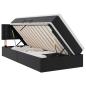 Preview: Bett mit Stauraum und LED Schwarz 90 x 200 cm Kunstleder