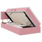 Preview: LED-Speicherbett mit Matratze Rosa 90 x 190 cm Samt