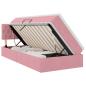 Preview: LED-Speicherbett mit Matratze Rosa 100 x 200 cm Samt