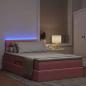 Preview: Bett mit Stauraum und LED mit Matratze Rosa 120 x 200 cm Samt