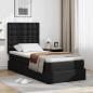 Preview: ARDEBO.de - Bett mit Stauraum und LED Schwarz 90 x 200 cm Kunstleder
