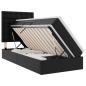 Preview: Bett mit Stauraum und LED Schwarz 90 x 200 cm Kunstleder