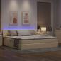 Preview: LED-Speicherbett mit Matratze Creme 200 x 200 cm Stoff