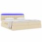 Preview: LED-Speicherbett mit Matratze Creme 200 x 200 cm Stoff