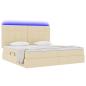 Preview: LED-Speicherbett mit Matratze Creme 200 x 200 cm Stoff