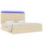 Preview: LED-Speicherbett mit Matratze Creme 200 x 200 cm Stoff