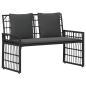 Preview: Bank Outdoor 2 -Seater 116 x 55 x 82 cm Stahl und Poly Rattan