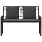 Preview: Bank Outdoor 2 -Seater 116 x 55 x 82 cm Stahl und Poly Rattan