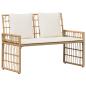 Preview: Bank Outdoor 2 -Seater 116 x 55 x 82 cm Stahl und Poly Rattan