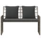 Preview: Bank Outdoor 2 -Seater 116 x 55 x 82 cm Stahl und Poly Rattan