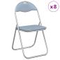 Preview: Klappstuhl 8 stk. Kunstleder Grau 48 x 43,5 x 81 cm