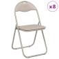 Preview: Klappstuhl 8 stk. Kunstleder Sand 48 x 43,5 x 81 cm