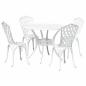 Preview: Garten Essgruppe 5 pcs Weiß Aluminium