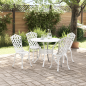 Preview: Garten Essgruppe 5 pcs Weiß Aluminium
