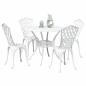 Preview: Garten Essgruppe 5 pcs Weiß Aluminium