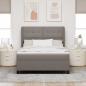 Preview: Boxspringbett mit Matratze Taupe 140 x 200 cm Stoff